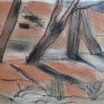 dry riverbed - pastel & conte on A4 cartridge paper